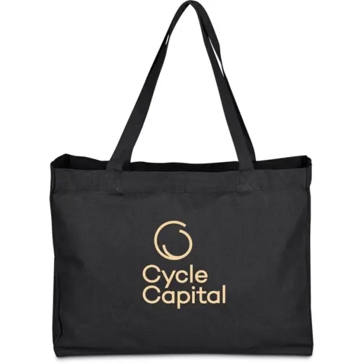 Okiyo Subarashi Recycled Canvas Tote - Black Front